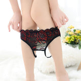 Floral Scallop Lace Crotchless Panty - Theone Apparel