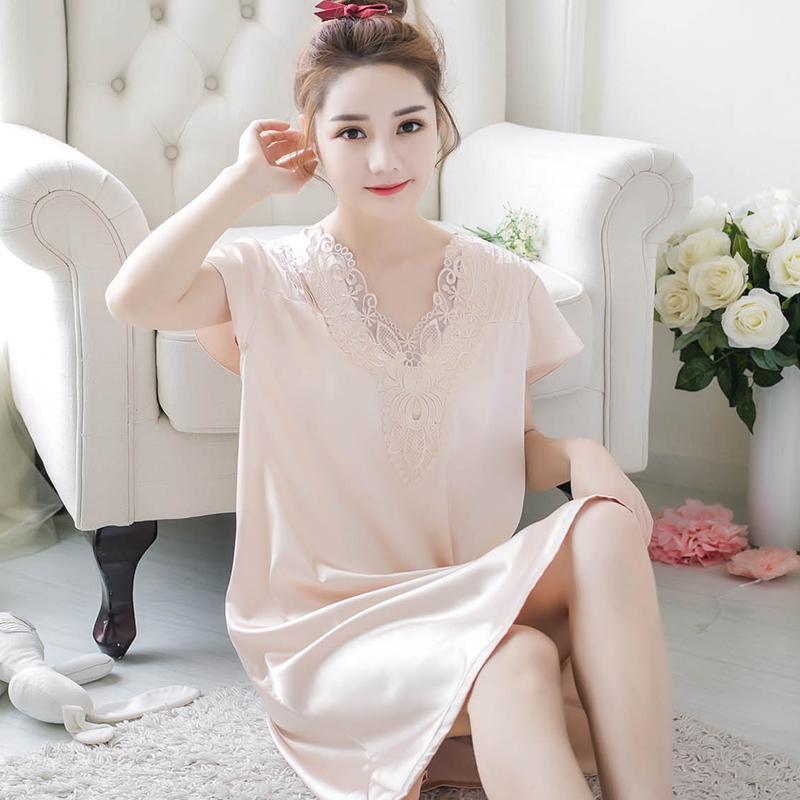 Flowers & Pleats Silky Nightgown - Theone Apparel