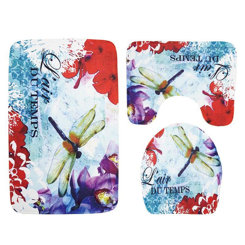 Flowers and The Sea Bath Mat Sets-621-0013-S3-Theone Apparel