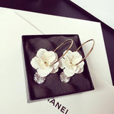 Flowery Enamel Sparkle Stone Earrings - Theone Apparel