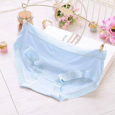 Flowery Trim Tummy Tuck Panty-Light Blue-Theone Apparel