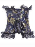 Foil Floral Ruffled Corset - Theone Apparel