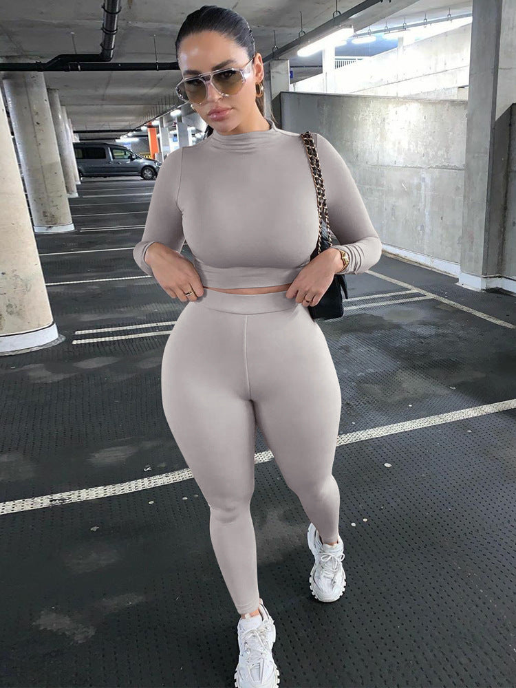 リントスル Perfect Form Tops & Leggings Set Form Fitting Long Sleeve Shirt and Leggings Set