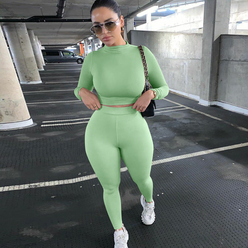 Form Fitting Long Sleeve Shirt and Leggings Set