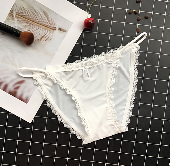 Full Coverage Briefs with Hip Band Strings-White-Theone Apparel