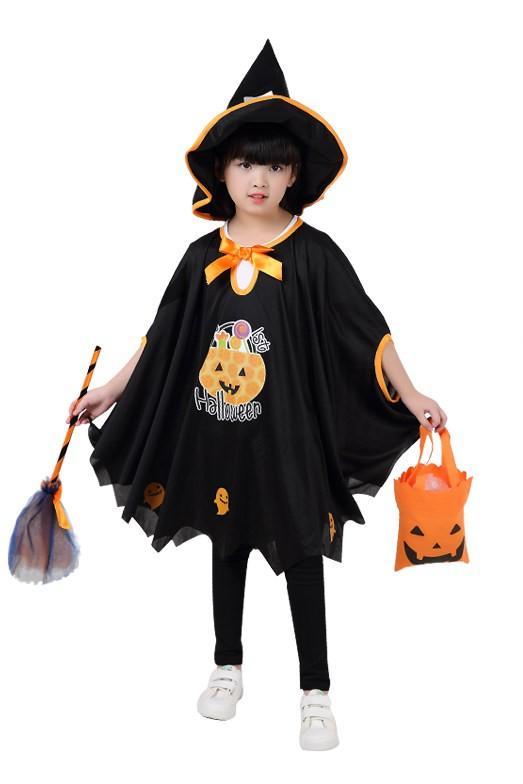 Full Set Halloween Little Witch Girl Costume-Black-Theone Apparel