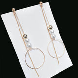 Hanging Hoop Pearl Bead Earrings