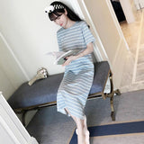 Horizontal Striped Sleeveless Casual Dress