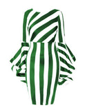 Striped Ruffle Bell Sleeve Dress