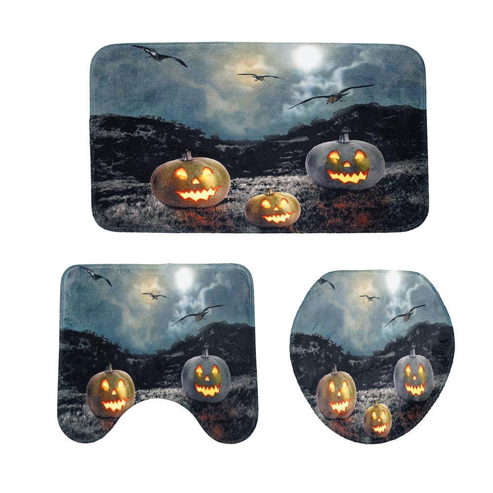 Halloween Haunting Bath Mat Set-621-0053-S1-Theone Apparel