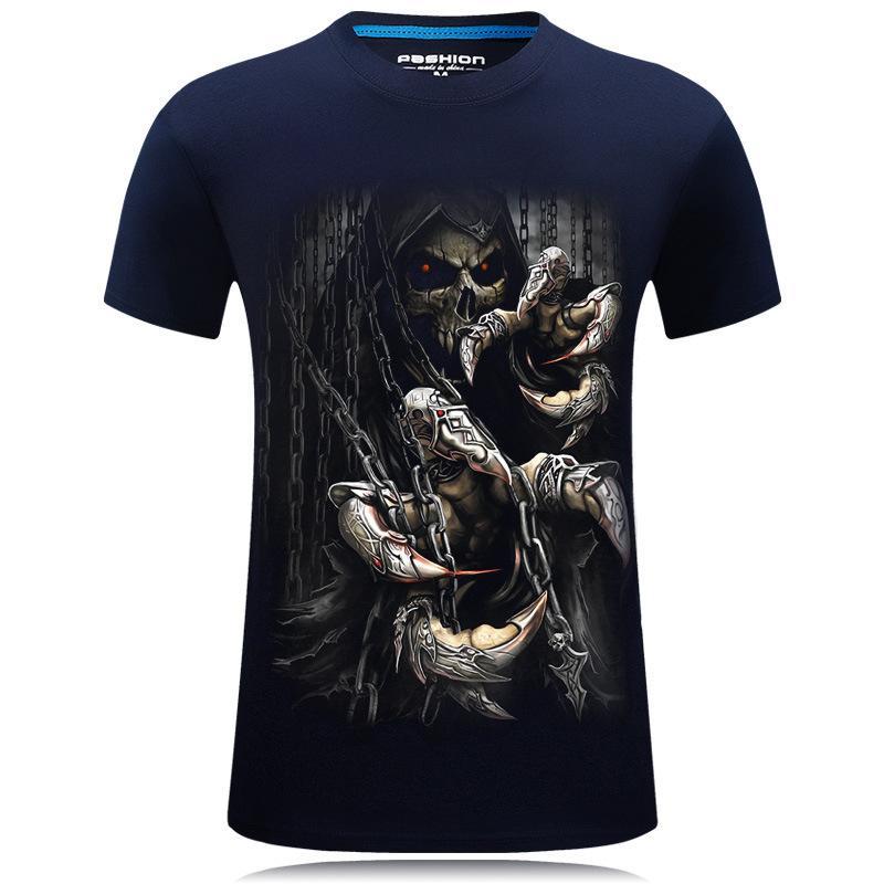 Hands of Death Graphic Shirt-Blue-Theone Apparel