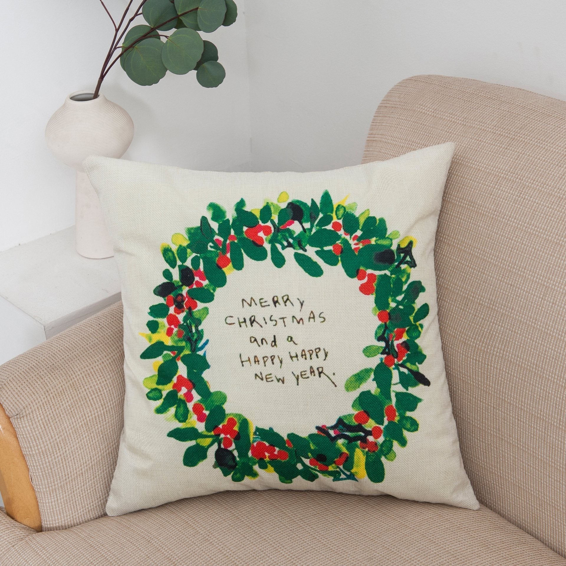 Happy Holiday Christmas Pillow Covers-Theone Apparel