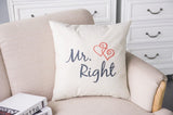 His and Her Couples Pillow Cover