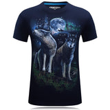 Camisa de paisaje del dúo de lobos aulladores