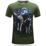 Camisa de paisaje del dúo de lobos aulladores