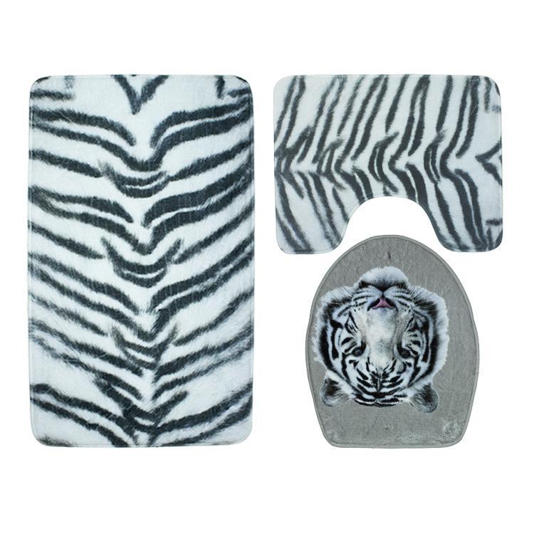 In the Wild Animal Print Bath Mat Set-621-0010-S4-Theone Apparel