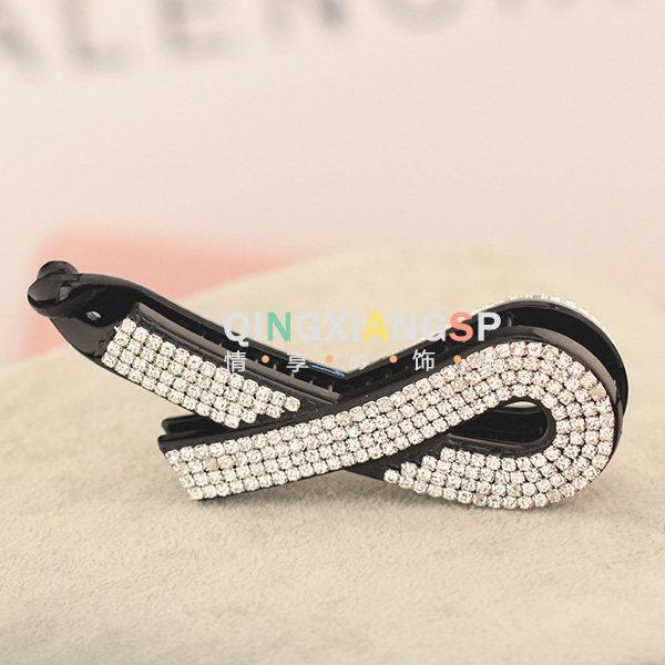 Infinity Loop Sparkle Hair Clip-Black-Theone Apparel