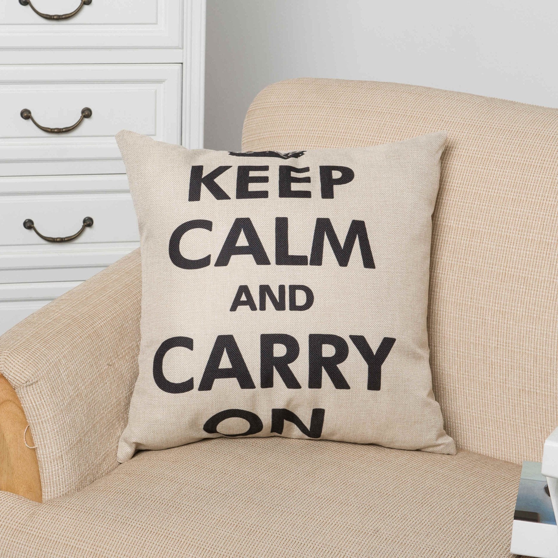 Keep Calm Carry On Pillow Cover-Theone Apparel