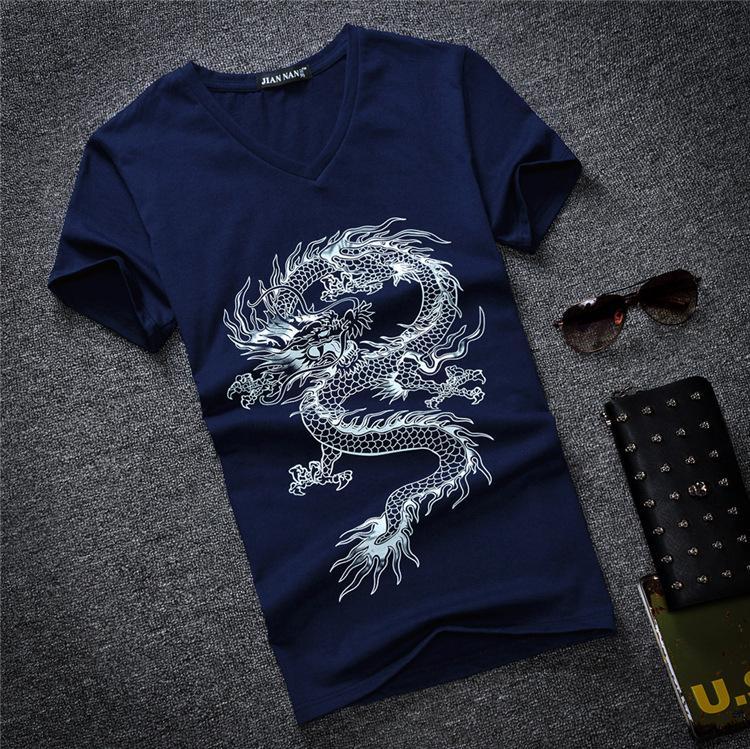 Kiss of the Dragon Graphic Tee-Dark Blue-Theone Apparel