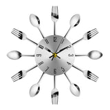 Knife Fork Spoon Stainless Steel Clock