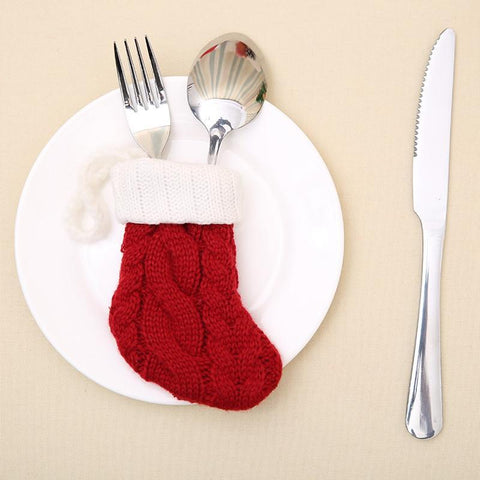 Knitted Christmas Knife and Fork Bag