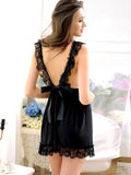 Lace & Bows Open Back Lingerie Dress - Theone Apparel