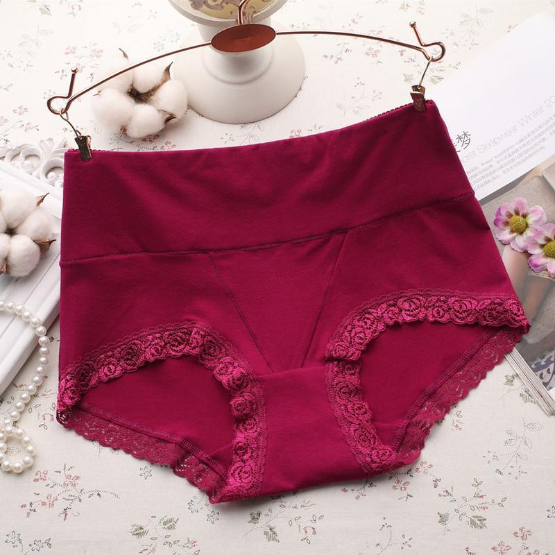 Lace-Trimmed Contour Hip Hugger Panty-Dark Red-Theone Apparel