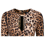 Leopard Print Keyhole Sweater Dress
