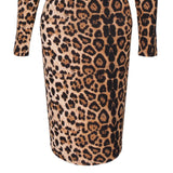 Leopard Print Keyhole Sweater Dress