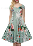 Mint Green Floral Sweetheart Dress
