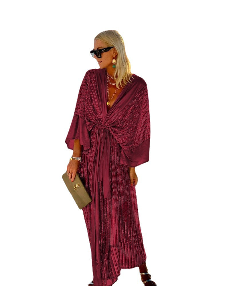 slim fit dress slacks A line loose fitting womens linen dress 4834 – Xiaolizi main image 0