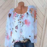Loosely Layered Floral Peasant Blouse