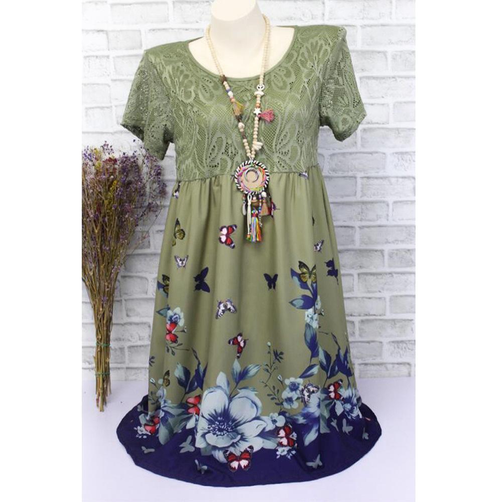 Lovely Lace Butterfly Print Dress-Theone Apparel