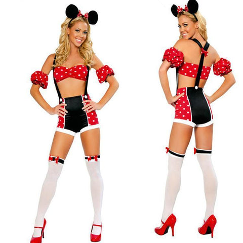Mini Mouse Polka Dot Lingerie With Stockings