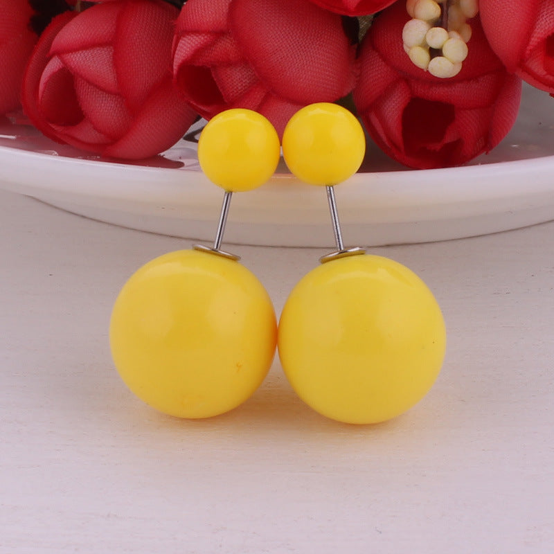 Modern Spherical Stud Earrings-Yellow-Theone Apparel