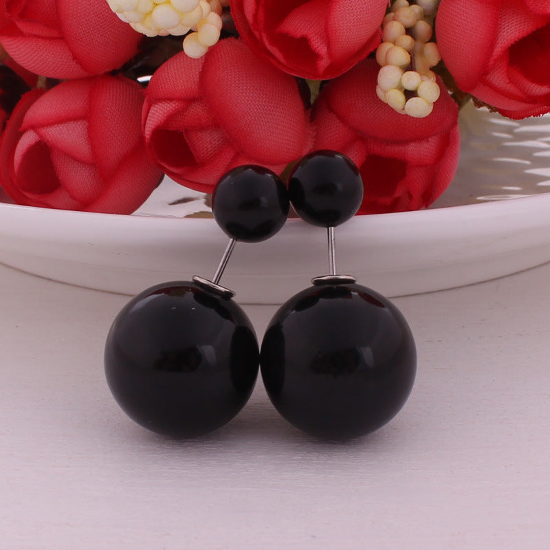 Modern Spherical Stud Earrings-Black-Theone Apparel