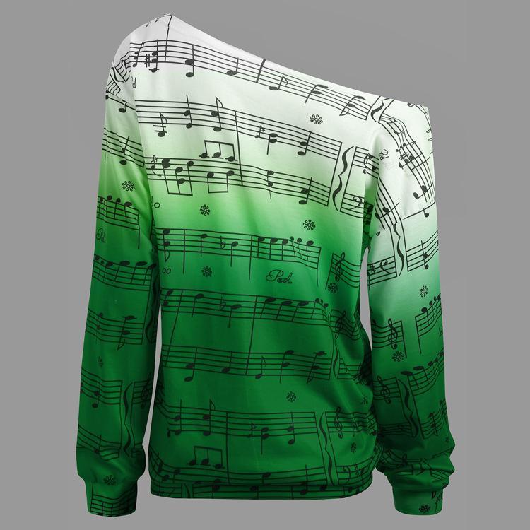 Neon Ombre Music Note Sweater-Theone Apparel