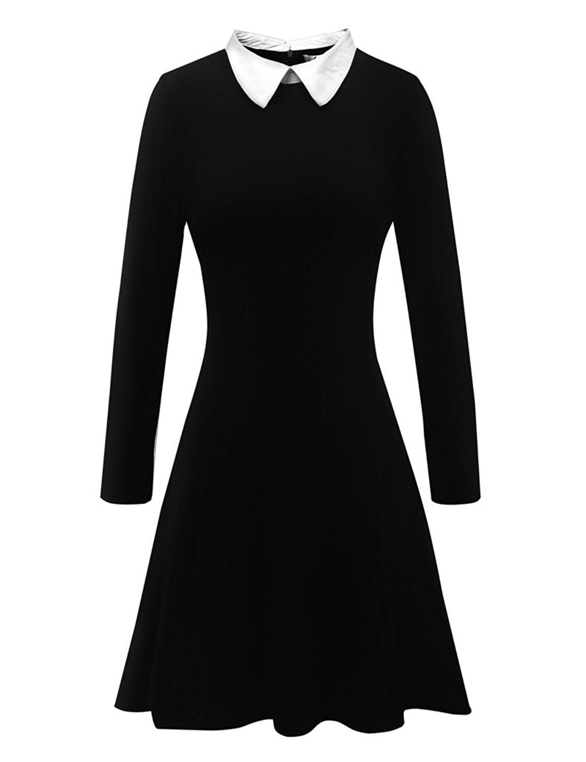 Nun Collar Black Sweater Dress-Theone Apparel