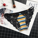 Horizontal Striped Colorful Lace Panties