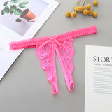 Lace and Bow Butterfly Style Cutout Thong