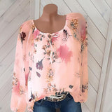 Loosely Layered Floral Peasant Blouse