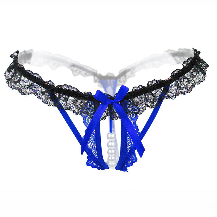 Pearl Strand Lace Band G String-Blue-Theone Apparel
