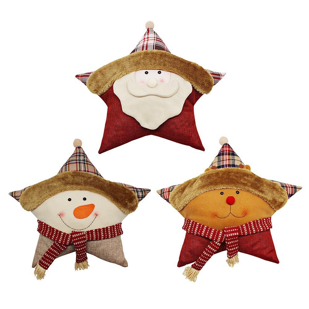 Pentagram Shaped Snowman Throw Pillow 