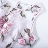 Pink Flower Print Sleeveless Dress