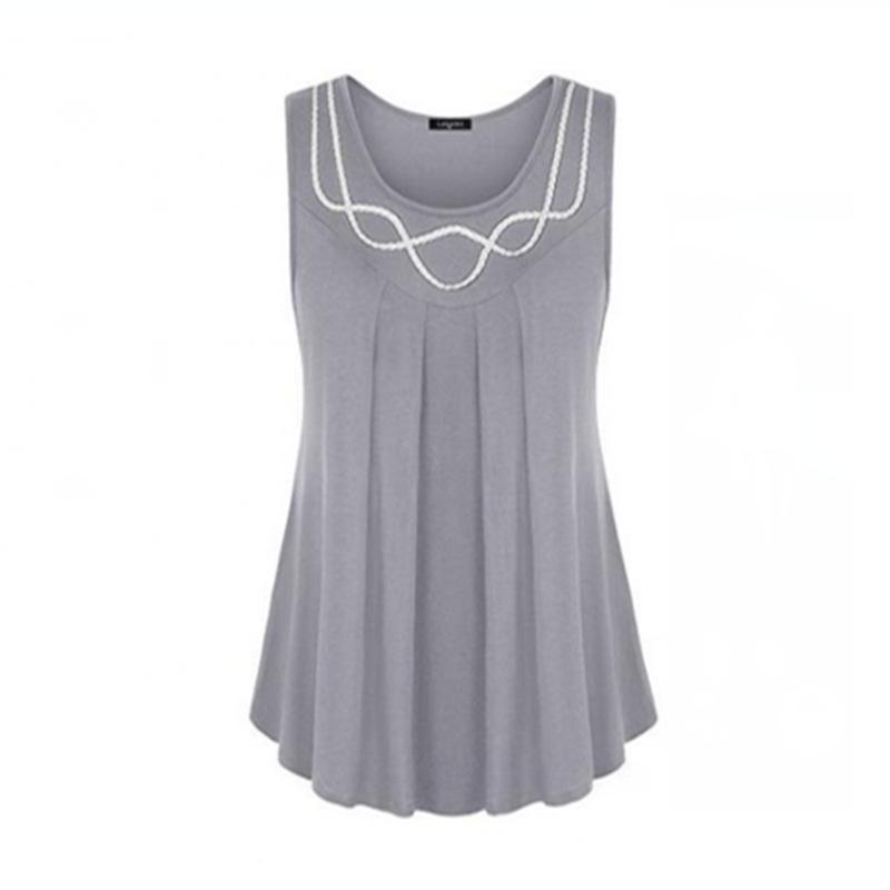 Pleated Sleeveless Shell Top-Theone Apparel