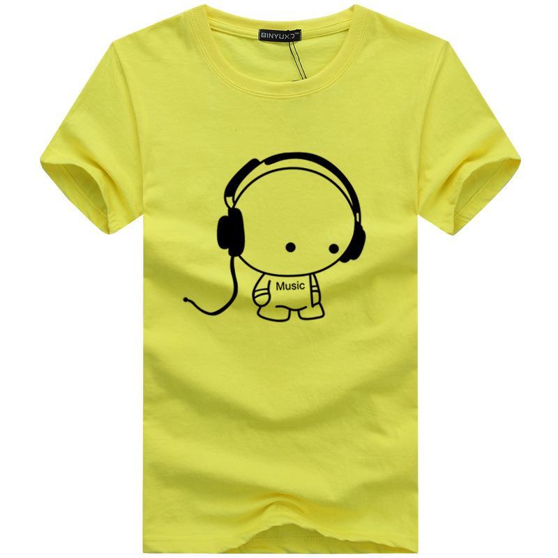 Plug in Headphone Graphic Shirt-Yellow-Theone Apparel