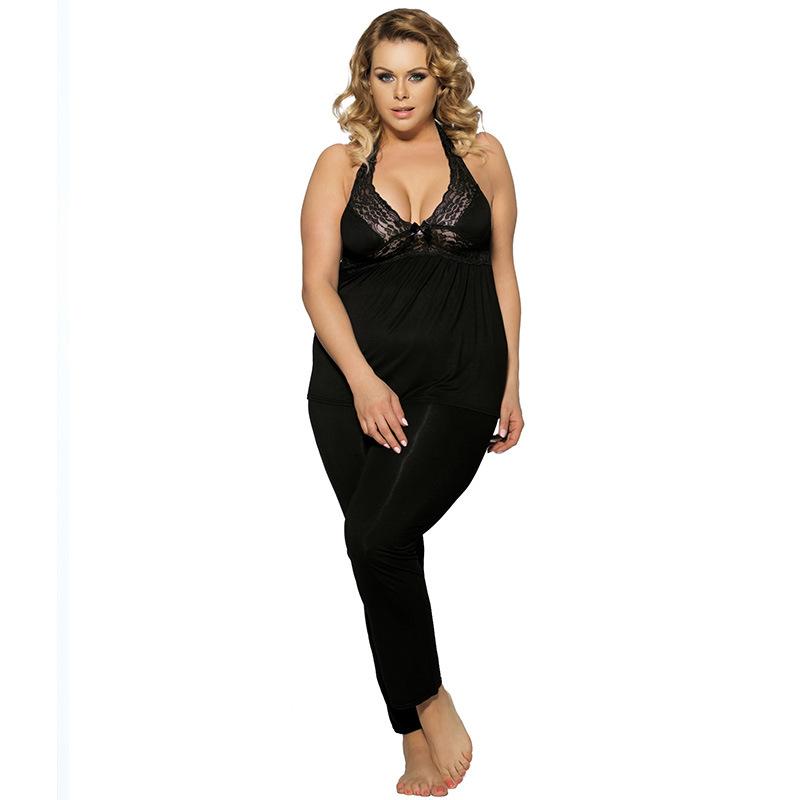 Plus Size Casual Flirty & Lacy Bodysuit-Black-Theone Apparel