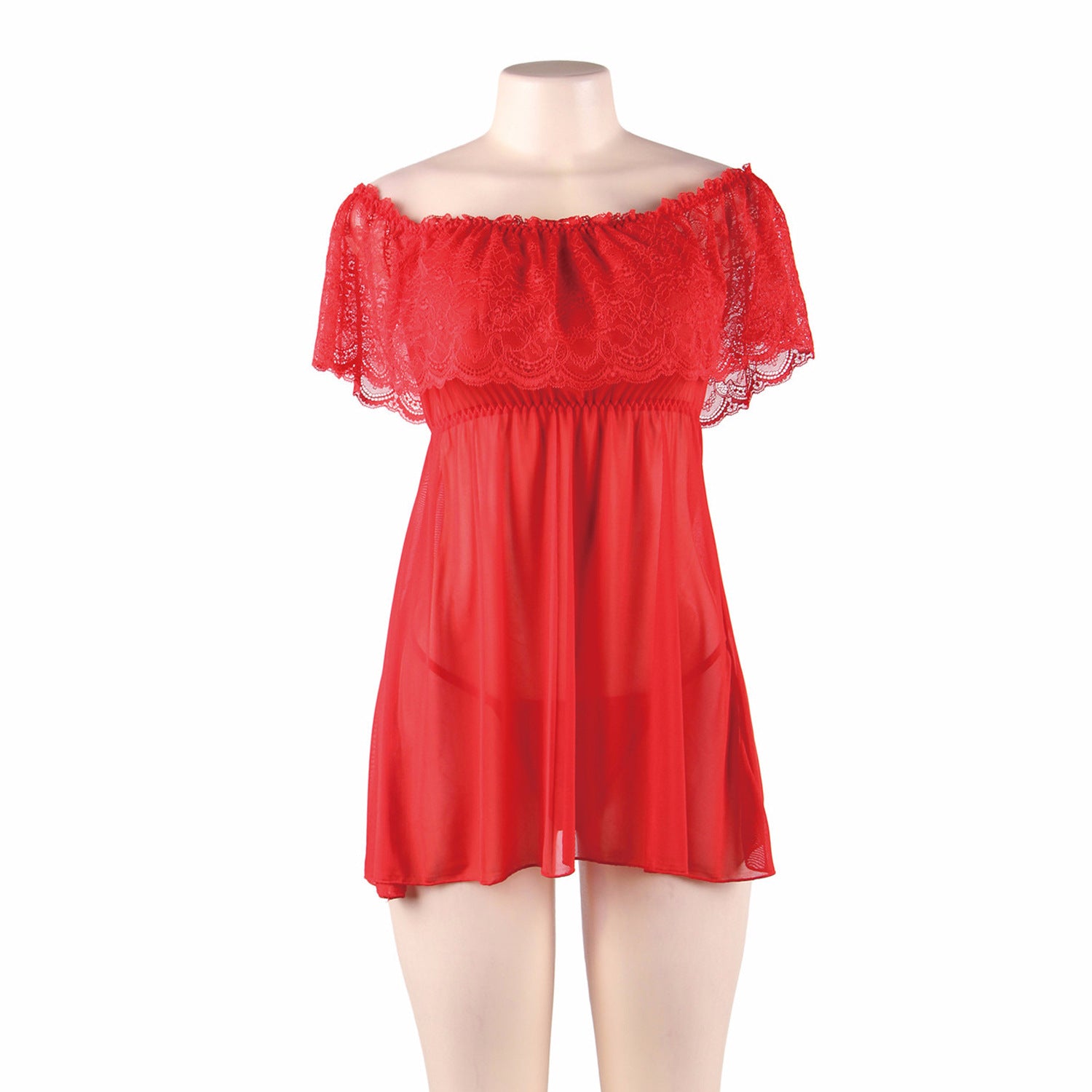 Plus Size Off-Shoulder Midi Dress