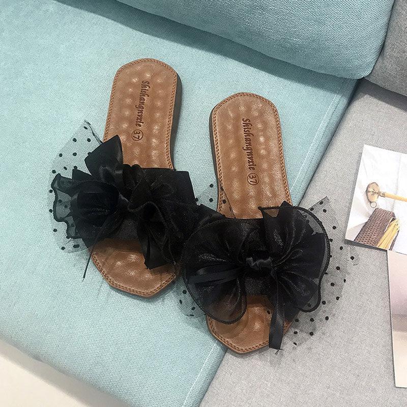 Polka Dot Bow Top Sliders-Theone Apparel