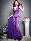 Sheer Lace Full-Length Lingerie Gown